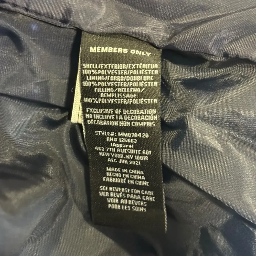 NWT Members Only Midnight Blue & Black Astronaut Puffer Jacket Size XL
